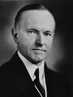 Black-and-white head shot of Coolidge facing slightly right