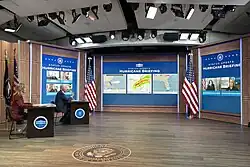 Pictured is the South Court Auditorium, which has been used for policy announcements or briefings.