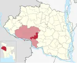 Location of Puthia Upazila