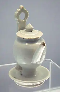 Qingbai glazed lamp, Jingdezhen, Yuan, 1271–1368.