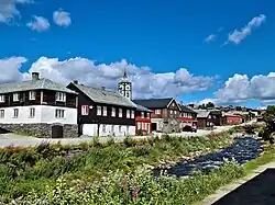 Town of Røros and river Hitterelva
