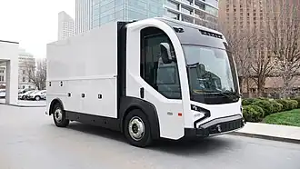 REE Automotive P7-C class 4 electric truck with Knapheide vocational body, presented at Work Truck Week 2024