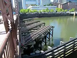 Rail detail below draw section in June 2017