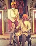 Rao Raja Rajendra Singh of Uniara with his son and successor Dalpat Singh.