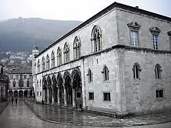 The Rector's Palace and behind it the Sponza Palace in Dubrovnik