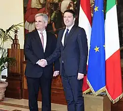Matteo Renzi with Werner Faymann