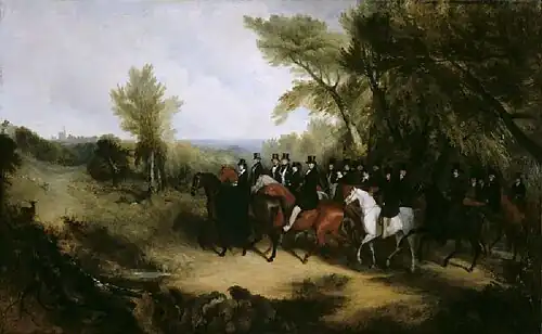 Queen Victoria, King Leopold and Their Suites Riding Out in Windsor Great Park by Richard Barrett Davis