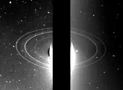Rings of Neptune taken in occultation from 280,000 km