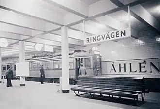Ringvägen station platform, 1935