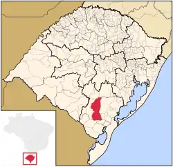Location of Piratini in Rio Grande do Sul