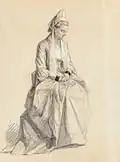 Portrait of a Seated Woman, pencil on paper, private collection.