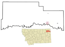 Location of Culbertson, Montana