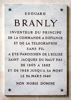 The wireless telegraphy pioneer Édouard Branly was a member of the parish