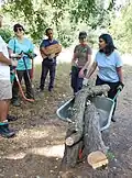 Rupa Huq MP with volunteers and London Wildlife Trust volunteer officer Netty Ribeaux