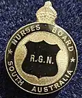 Registration badge formerly awarded by the South Australian Nurses Board