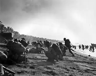Allied soldiers landing at the beach in Talisay