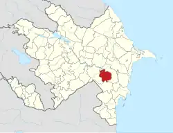 Map of Azerbaijan showing Saatly District