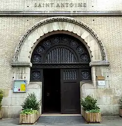 The main entrance to St. Antoine Church