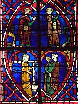 Detail of Misercordia window (13th century), Chapel of Saint-Genevieve (13th c.)