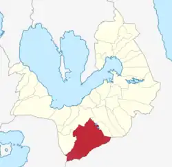 Map of Laguna, Batangas with San Pablo highlighted