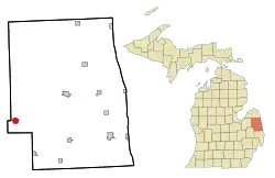 Location of Marlette, Michigan