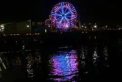 Ferris wheel light show at night, 2009
