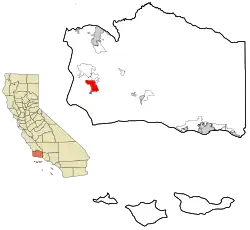 Location in Santa Barbara County and California