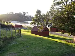 Historic Scandrett farm buildings & Scandretts Bay.