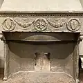 Renaissance-era chimney mantle in Sala Europa