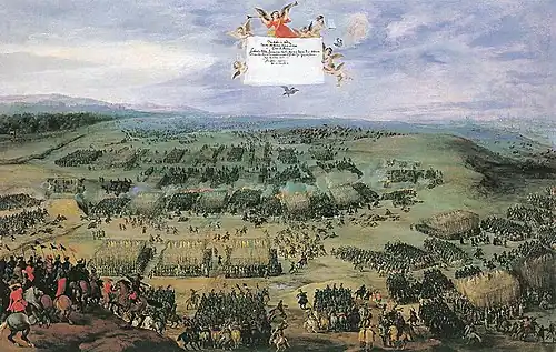 The Battle of White Mountain in Bohemia (1620), one of the decisive battles of the Thirty Years War