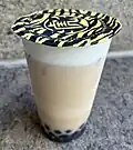 Black Sugar Boba Black Tea Latte with Cream Mousse