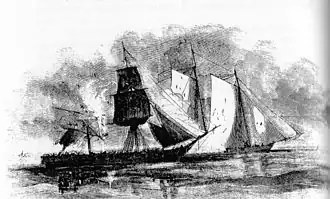 A drawing of the Action of 23 November 1856