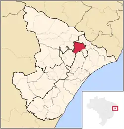 Location of Aquidabã in Sergipe