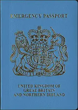 Series C emergency passport issued in the UK