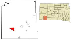 Location in Oglala Lakota County and the state of South Dakota
