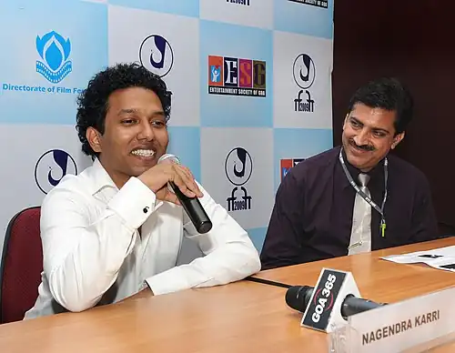 Shri Nagendra Karri, Director of the film ‘Where are you Sophia’ addressing at the Press Conference ‘Cinema of the World’ during the 40th International Film Festival (IFFI-2009), at Panaji, Goa on November 29, 2009.jpg