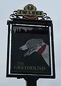 Sign for The Greyhound, taken in 2016