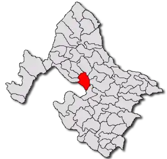 Location in Mehedinți County