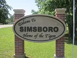 Simsboro welcome sign