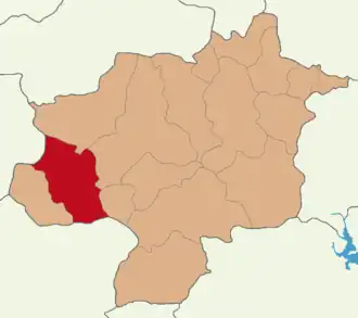Map showing Şarkışla District in Sivas Province