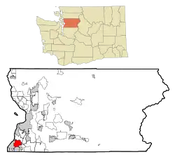 Location of Lynnwood in Snohomish County