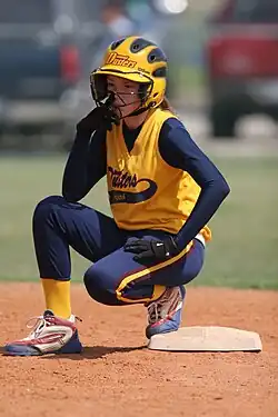 Runner in masked helmet