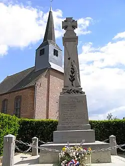 Sombrin's church and monument to the dead