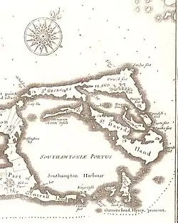 The Parish of St. George's, in 1676. Castle Island lies to the South of Castle Harbour (originally Southampton Harbour).