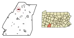 Location of Jennerstown in Somerset County, Pennsylvania.
