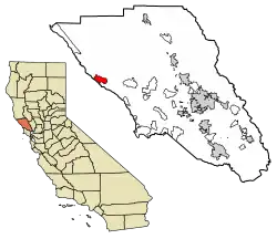 Location in Sonoma County and the state of California