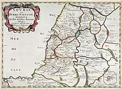 A detailed map of Palestine from the 17th century