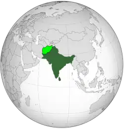 Location of South Asia