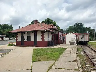 A former railroad station in Spanish Mediterranean style