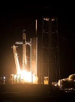 Photo of Crew-2 rocket shortly after liftoff
